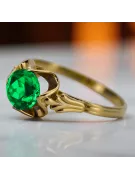 14k żółte złoto Szmaragd Pierścionek Vintage Biżuteria vrc023y